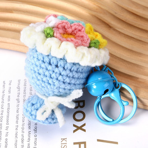 Lote al por mayor de llaveros de ramo de flores de ganchillo hechos a mano, mini amigurumi lindos, juguetes de girasol floral de punto, colgantes para bolso y muñecos - Product Image 6