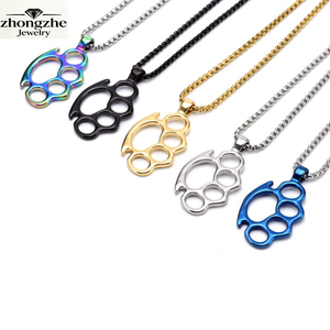 Zhongzhe Fingerabdruck-Anhänger aus Edelstahl, 18K PVD Gold, modische, mehrfarbige, wasserdichte Halskette, Geschenk-Schmuck - Product Image 1