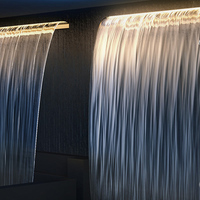 Fontaine murale de jardin en acier inoxydable, cascade extérieure, décoration moderne pour patio