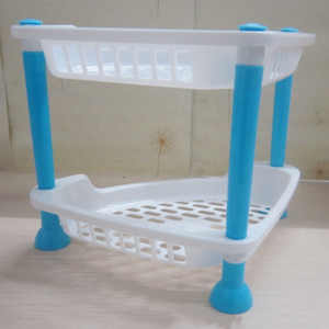 Multifunctional strong stability 2-layer plastic foldable spice kitchen cabinet storage rack