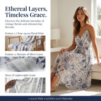 Tissu en Georgette de Soie Froissée Imprimé Floral Brillant avec Fil Doré Métallique Lurex, Respirant, Biologique, pour Vêtements de Nuit et Coussins
