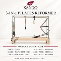 Machine de Pilates 3 en 1 pour l'entraînement en studio, équipement multifonctionnel, marque privée OEM et projets de studio personnalisés