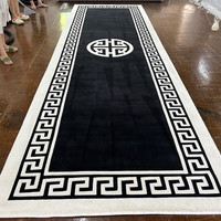 Black White Color Handmade Carpet Runner wool Area Rugs