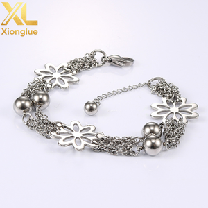 Bracelet unisexe tendance vintage Hip-Hop Punk avec croix et fleur, vente en gros, cadeau - Product Image 2