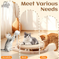 Jouet à gratter multifonctionnel pour chat avec boule de suivi et boule à ressort Jouet pour chat Articles pour chat