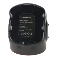 Batterie de remplacement TL rechargeable 12V NI-CD/NIMH ABS+PC ignifuge pour outils électriques sans fil, modèle TL-BS-12V05, durée de vie 300 cycles