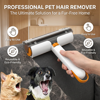 Rouleau et brosse antistatiques double face écologiques pour l'élimination des poils de chat et le nettoyage des poils d'animaux, outil anti-peluches