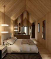 Kit de conception modulaire de luxe pour hôtel, maisonnette écologique moderne en forme de A, cabane, maisonnette, maison