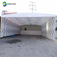 Grande auvent rétractable électrique d'extérieur mobile pour entrepôt, abri ou pavillon