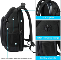 Sac à dos pour appareil photo imperméable de haute qualité avec compartiment pour ordinateur portable, sac de photographie pour appareils photo reflex numériques, objectifs et accessoires
