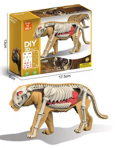 Rompecabezas de Anatomía Animal del Bosque en <span class=keywords><strong>3D</strong></span> de Ciencias Naturales, Tigre León, Kit de Ensamblaje DIY con Órganos Extraíbles, <span class=keywords><strong>Esqueleto</strong></span>, Juguetes Educativos STEM - Product Image 2