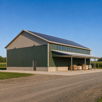 Entrepôt de stockage d'engrais et de semences agricoles, bâtiment préfabriqué en structure métallique avec toit solaire