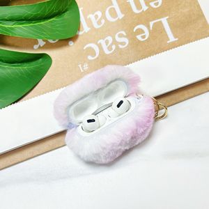Vente en gros d'étuis en TPU + peluche de couleur dégradée pour AirPods tous modèles, étui AirPods en peluche dégradée, coloré et mignon pour les filles - Product Image 4