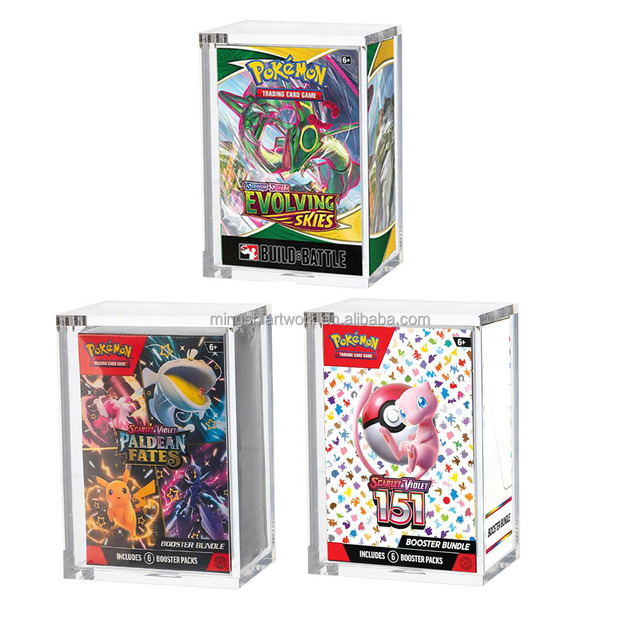 Acrylic Display Case for Pokemon Booster Bundle and Evolving Skies Build Battle with Magnetic Lid