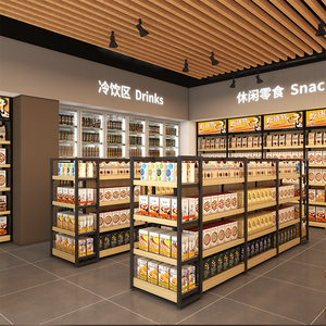 주문을 받아서 만들어진 나무와 상점 약학 선반 슈퍼마켓 선반 곤돌라 선반설치 튼튼한 나무로 되는 금속 1) 슈퍼마켓 2) 상점 37 # - Product Image 4