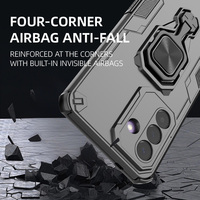Nouvelle Arrivée 2026 – Coque de Téléphone Tendance Populaire Antichoc en PC+TPU avec Anneau Métallique à 360° pour Samsung A57