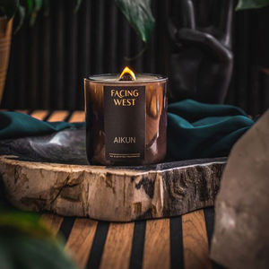 AIKUN Eco Friendly Clean Burning Black Glass Aromatherapy <b>Candle</b> Jar Home Fragrance Custom Logo Supplier for Bedroom Spa Gift - Product Image 4