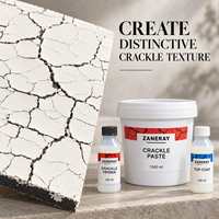 Kit d'effet craquelé en 3 étapes ZANERAY avec pâte d'apprêt et couche de finition pour toiles, bois, décorations murales et projets DIY