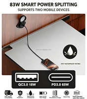 Prix d'usine, vente chaude : Chargeur de voiture 12V-24V - Charge rapide double port USB + Type-C QC3.0 + PD3.0 18W + 65W