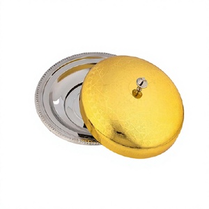 Plato de mantequilla para servir de color plateado y dorado, vajilla de restaurante de acero inoxidable hecha a mano, plato de mantequilla a granel - Product Image 1