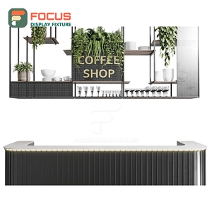 Minimal Coffee Merchandise Display Rack White Oak Finish Bakery Product Area Storefront Coffee Display Rack - Product Image 1