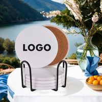 Lot de sous-verres en céramique personnalisables de style classique, absorbants, pour tasses à thé, vaisselle, supports vierges pour sublimation, pour café et boissons