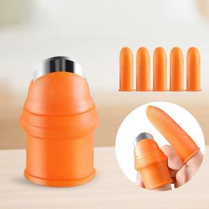 Artefact de cuisine en acier inoxydable, couteau à pouce, éplucheur pour légumes, fruits et haricots, couvre-doigts en PP, gadgets pour fruits et légumes