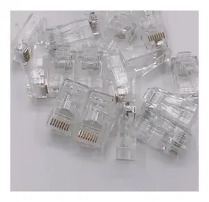 每袋100个5e类连接器简易5类5e类连接器5类/5e Rj 45馈源通过模块化插头端出售100-pack