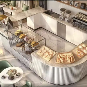 Diseño de mostrador de panadería moderno y lujoso para cafetería, vitrina de madera para tienda de panadería, expositor de café - Product Image 2