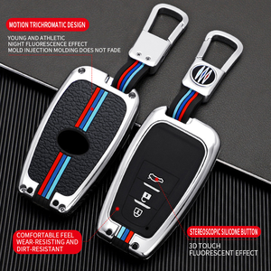 Kẽm Hợp Kim Chìa Khóa Xe Fob Bìa Với <span class=keywords><strong>Silicone</strong></span> Nút Pad Thông Minh Vỏ Chìa Khóa Bảo Vệ Và Kim Loại Keychain Cho Toyota Corolla & Vương Miện - Product Image 4