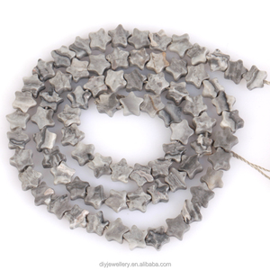 AsVrai U 6x2mm pietra naturale opale stella a cinque punte Malachite amazzonite perline sciolte per la creazione di gioielli fai da te bracciale accessori - Product Image 5