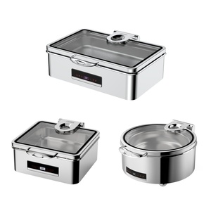 Calentador de Alimentos Eléctrico Rectangular de Acero Inoxidable de 110 V, 8.5 L, con Pantalla Digital, Equipo para Mantener Alimentos Calientes, Color Plateado - Product Image 2