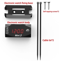 Delviz — tension panneau numérique LED, 12V DC, pour moto, compteur de tension, horloge électronique, thermomètre