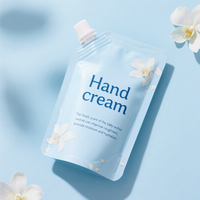 Sac d'emballage par extrusion de pâte bleu clair imprimé personnalisé sac de pochette à bec pour crème pour les mains savon liquide sac d'emballage en plastique