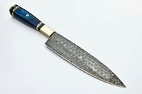 Professioneel koksmes SCK-132 SIZZCO Damascus staal scherp lemmet op maat gemaakt hoge kwaliteit hardhouten handvat messing clip