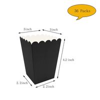 Boîte en papier kraft personnalisée noire pour pop-corn de poulet, avec bord festonné et ouverture supérieure, idéale pour les fêtes