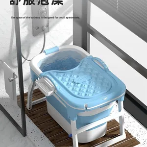 モダンデザイン折りたたみ式バスバケット大人用プラスチックフルボディバスタブ - Product Image 5