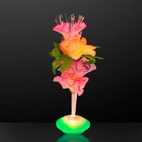 Centre de table en fleurs à LED à fibre optique s'illumine avec 3 piles AA incluses pour les fêtes, les luaus hawaïens, les mariages