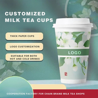 Tasses à paroi unique jetables biodégradables personnalisables pour le café, le thé et le lait Bol en papier épais à usage domestique Couvercles avec logo sur mesure