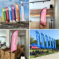 Drapeaux de plage personnalisés en gros, drapeaux publicitaires double face avec mât en fibre de verre, résistance au vent élevée