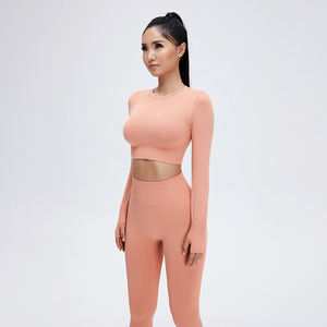 Venta al por mayor Señoras Gimnasio Fitness Deportes Entrenamiento Ropa de yoga Traje Activewear Mujeres sin costuras Tallas grandes Conjunto de yoga - Product Image 4