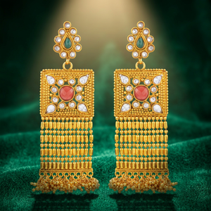 Boucles d'oreilles fantaisie en zircon - Alliage de cuivre vert rubis - Bijoux pour femmes pour un anniversaire - 13655 - Product Image 3