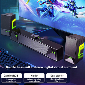 Barre de son <span class=keywords><strong>mini</strong></span> 2.1 canaux pour jeux avec caisson de basses externe indépendant et haut-parleurs à crossover audio bidirectionnel - Product Image 6
