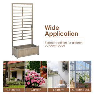 Jardinière en bois <span class=keywords><strong>pour</strong></span> l'extérieur, <span class=keywords><strong>meuble</strong></span> <span class=keywords><strong>de</strong></span> <span class=keywords><strong>jardin</strong></span>, treillis, potager surélevé <span class=keywords><strong>pour</strong></span> <span class=keywords><strong>plantes</strong></span> grimpantes, design moderne, taille personnalisable - Product Image 2