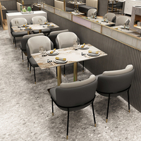 Ensemble de mobilier de restaurant de luxe, chaise et table à café/salle à manger de haute qualité avec cadre en acier inoxydable, banquette élégante