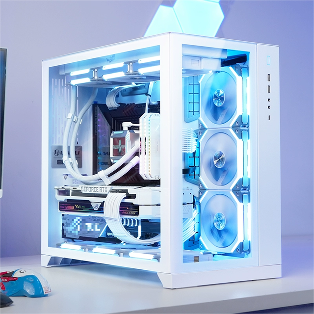 Gaming PC Case ATX Mid Tower with Tempered Glass RGB Fans USB 3.0 Ports for Gaming and High Performance PC Build