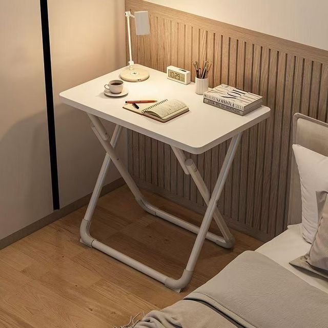 Simple Folding Computer Desk Home Office Desk with X-Shaped Legs Portable Writing Table for Small Spaces Study Room Bedroom