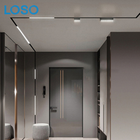 LOSO Nouveau Design Intérieur 48V Salon Salle à Manger Rail Magnétique Linéaire LED en Aluminium à Montage en Surface