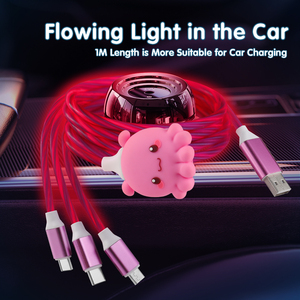 Creative Marine Animal Design Cable de carga Teléfono móvil Tipo C LED Glowing 3 en 1 Cable de carga - Product Image 5