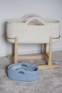 Panier de moïse au crochet avec matelas en mousse avec <span class=keywords><strong>berceau</strong></span> à bascule en bois de pin de Nouvelle-Zélande et <span class=keywords><strong>berceau</strong></span> de sécurité - Product Image 4